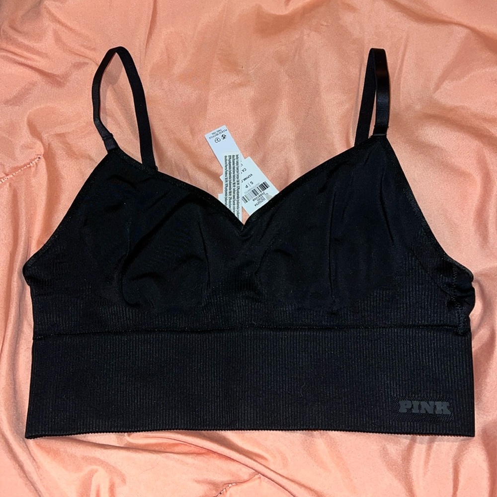 NWT Victoria’s Secret PINK Satin Seamless Longline Unlined Sports Bra